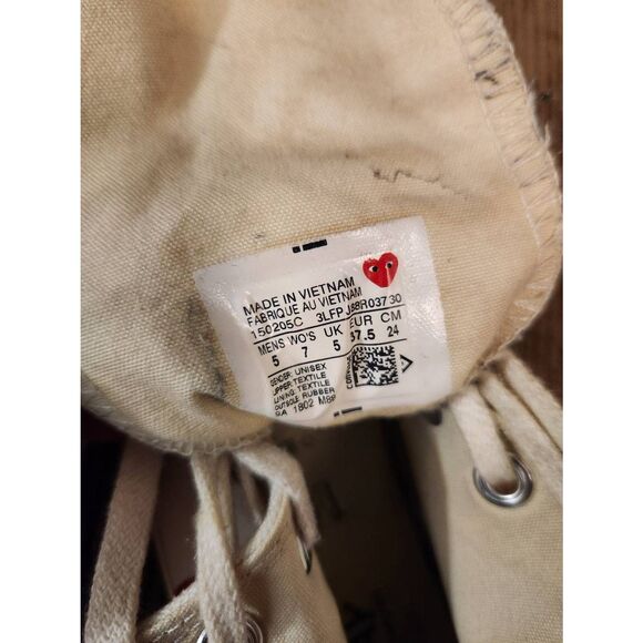 CdG PLAY x Converse Women's Size 7 Chuck Taylor  Peek-A-Boo High Top Sneaker - Picture 3 of 13